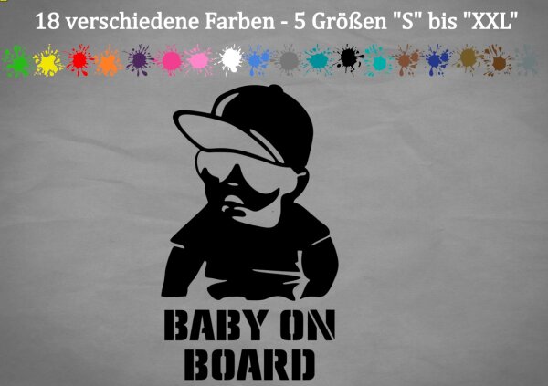 Baby on Bord Aufkleber Cool Cap Geburt Kind an Bord Auto Tuning Sticker